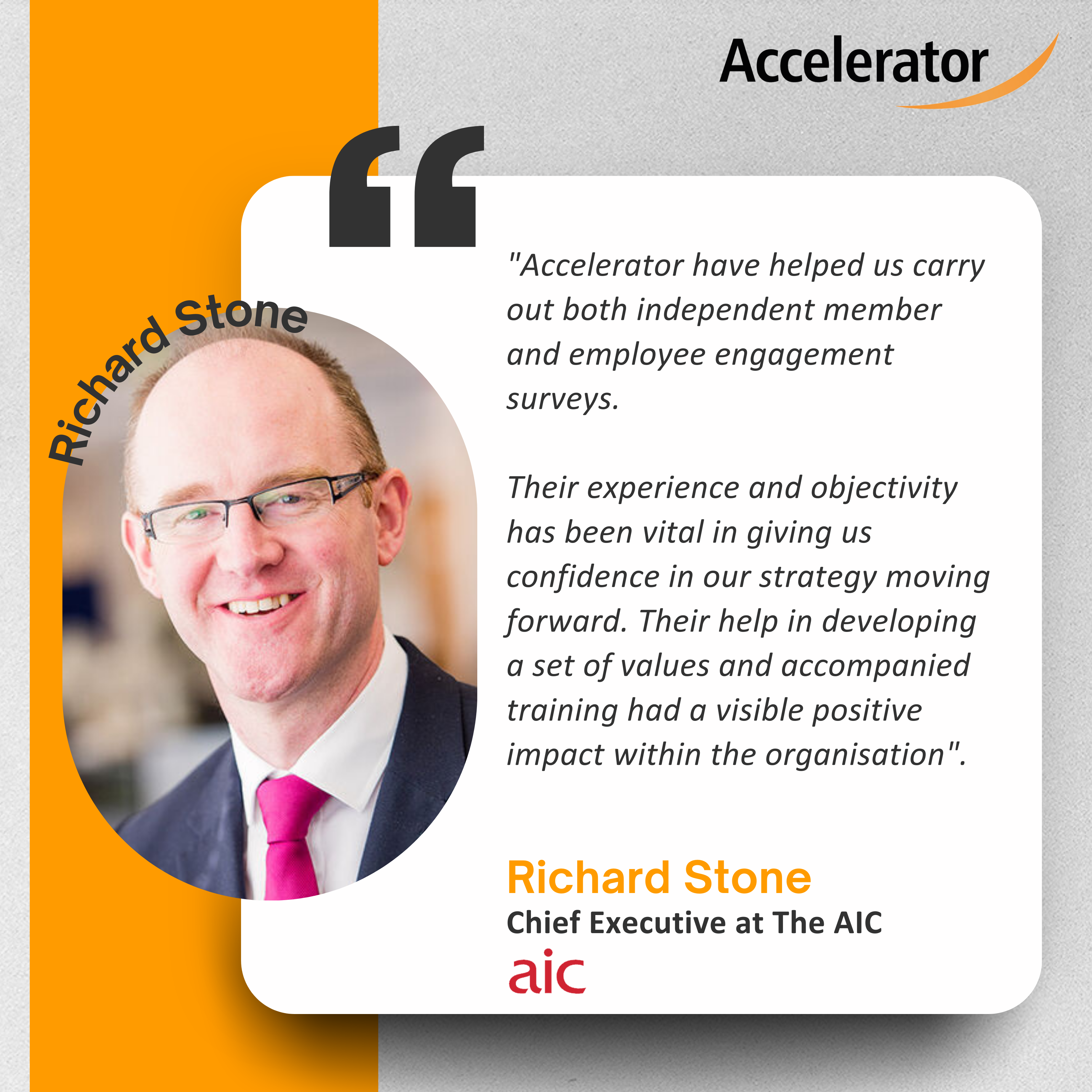 Positive Feedback received from Richard Stone & the AIC